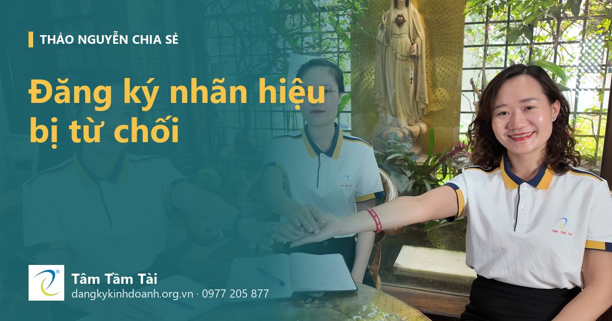 Đăng ký nhãn hiệu bị từ chối – ảnh nền: đội ngũ Tâm - Tầm - Tài bên bàn tư vấn