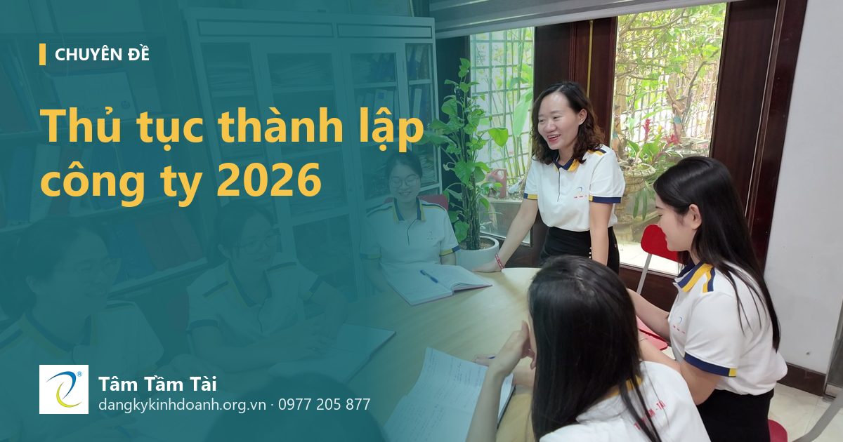 Thủ tục thành lập công ty 2026 – ảnh nền: trưởng nhóm hướng dẫn các kế toán