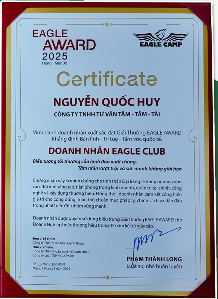 Chứng nhận Eagle Award 2025