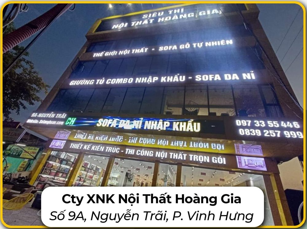Công ty XNK Nội thất Hoàng Gia – Số 9A Nguyễn Trãi, P. Vinh Hưng