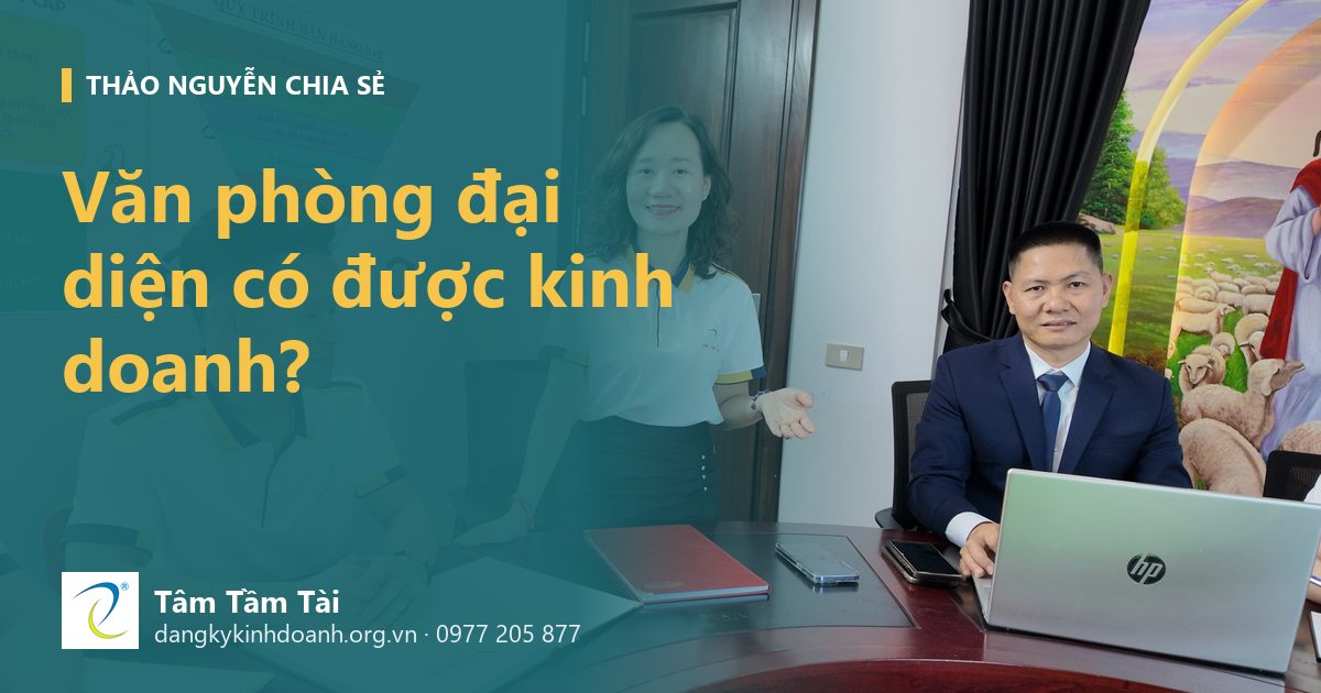 Văn phòng đại diện có được kinh doanh? – ảnh nền: buổi họp tại phòng họp Tâm - Tầm - Tài